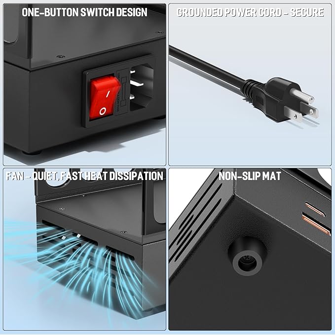 350W Charging Station for Multiple Devices, 24 Ports USB Fast Charging Station, Charger Station Organizer Compatible with Kindle,Tablet, iPad, Charger Station for Home, Office