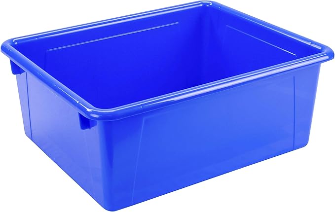 Storex Letter Size Deep Storage Tray – Organizer Bin for Classroom, Office and Home, Assorted Colors, 5-Pack (62530A05C), 10 x 13 x 5 Inches