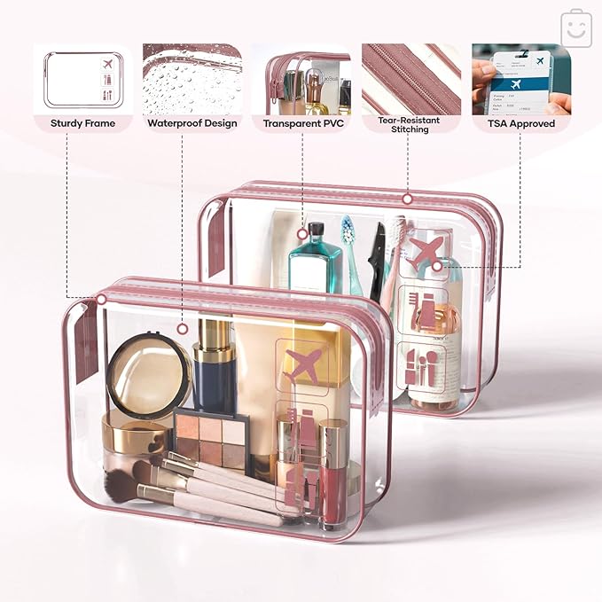 Veken 9/11 Set Compression Packing Cubes for Travel Essentials,Compressible Expandable Large Luggage Organizer Bags for Clothing,Durable Space Saver Storage Bags with Toiletry Bags(Light Coral)