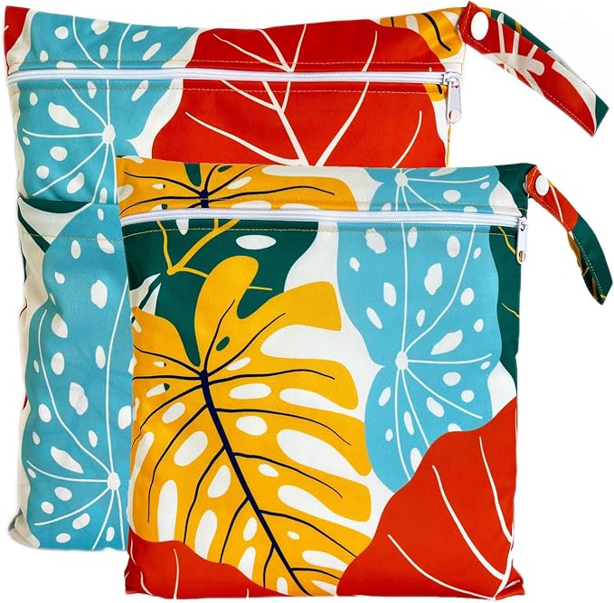 TRASUN Wet bag (Holiday Style, 2 pack, Leaf 1)