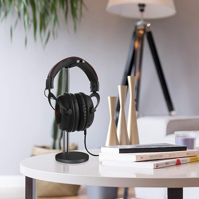 GEEKRIA Aluminum Alloy Headphones Stand for Over-Ear | On-Ear Headphones, Gaming Headset Holder, Desk Display Headphone Hanger with Solid Heavy Base, Compatible with Bose, Sony (Black)