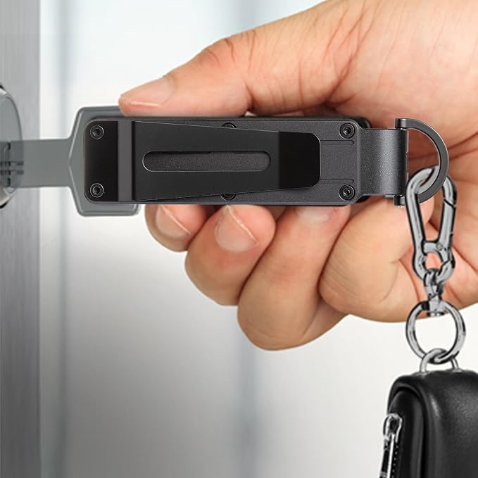 Compact Metal Key Organizer Minimalist Key Holder Secures 1-5 Keys | Durable solid metal key case, slim pocket design, safely holds up to 5 keys, lightweight portable daily keychain accessory
