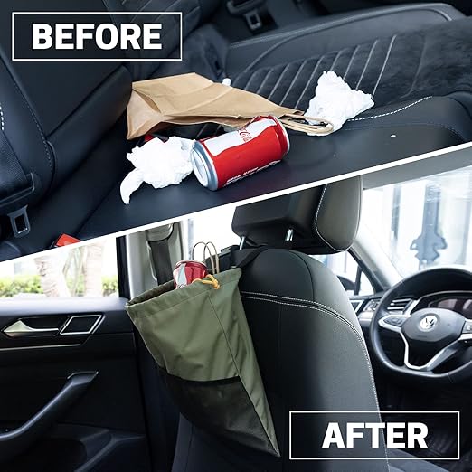 GNEGNI 2PCS Car Garbage Can, Hanging Car Trash Bag with Waterproof Leakproof Lining