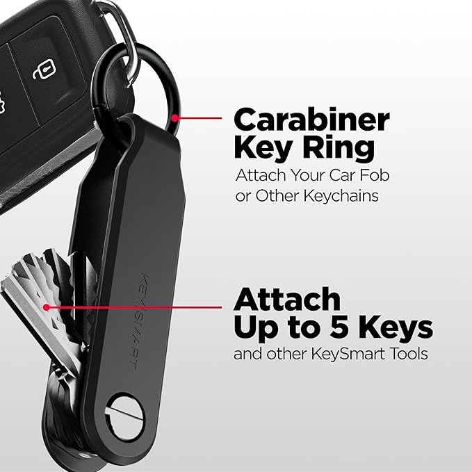 KeySmart Loop - Keychain Key Holder, FKM Silicone Compact Key Organizer for Key Chain, Clutter-Free Compact EDC Key Chains