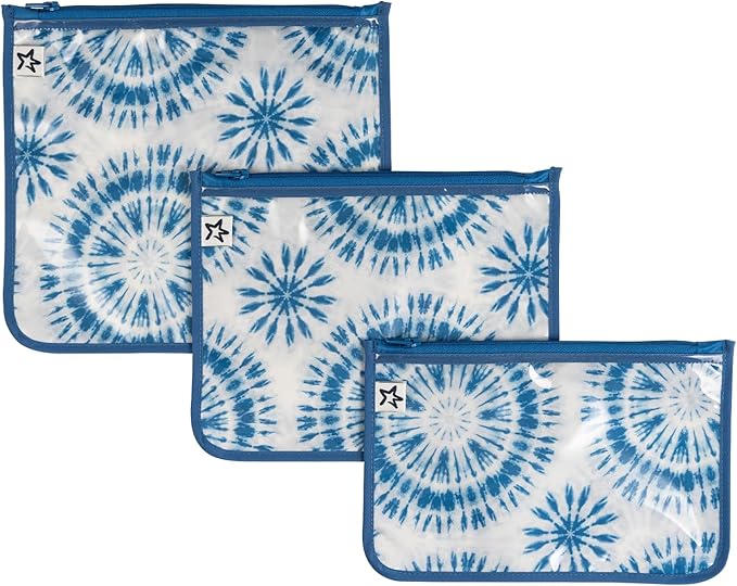Tiny Twinkle Diaper Bag Organizing Pouches|3 Pack Mess-Proof Clear Front Travel Organizer Bags&TSA Approved Toiletry Bag Set for Baby and Mom Essentials