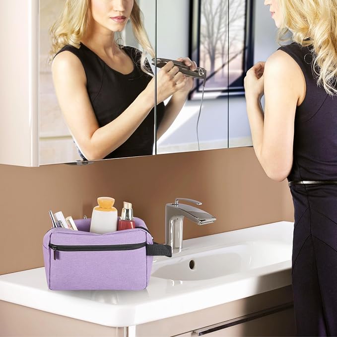 Icramsy Travel Toiletry bag Toiletry bag for women men Hanging Cosmetic bag Travel accessories for Women Men (Purple)