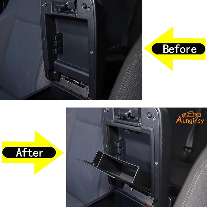 Aunginsy Armrest Console Storage Box Compatible with Toyota Tacoma 2016-2023 Center Console Handrail Privacy Storage Box Organizer Tray Insert Pallet Manager Accessories