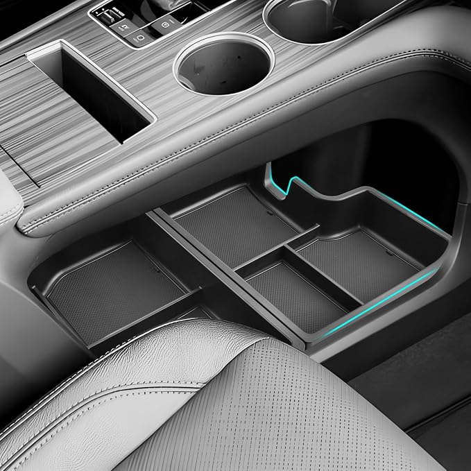 SHAOHAO 2 Pcs 2025 Sienna Lower Organizer for 2021 2022 2023 2024 2025 Sienna Accessories Under Console Organizer Double Space [NOT FOR 2025 Sienna with the Integrated FridgeBox]