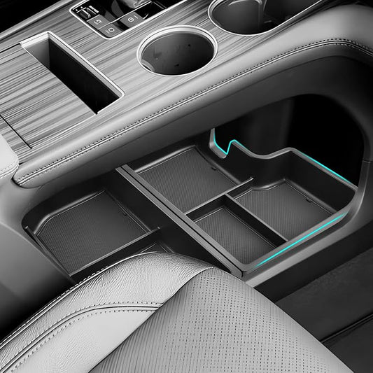 SHAOHAO 2 Pcs 2025 Sienna Lower Organizer for 2021 2022 2023 2024 2025 Sienna Accessories Under Console Organizer Double Space [NOT FOR 2025 Sienna with the Integrated FridgeBox]