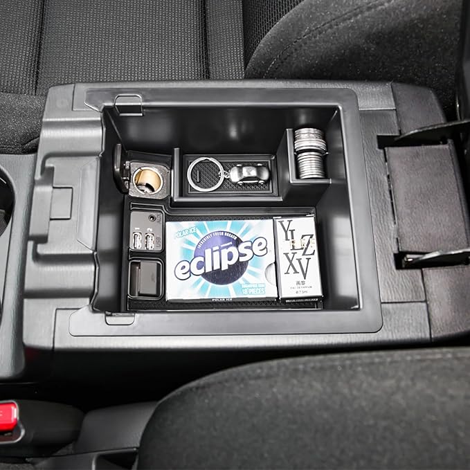 HGWEI Center Console Organizer Compatible with Mazda CX-5 2017 2018 2019 2020 2021 2022 2023 2024 2025 Accessories, Armrest Insert Tray Storage Coin Holder (Not for 2026), Black Trim