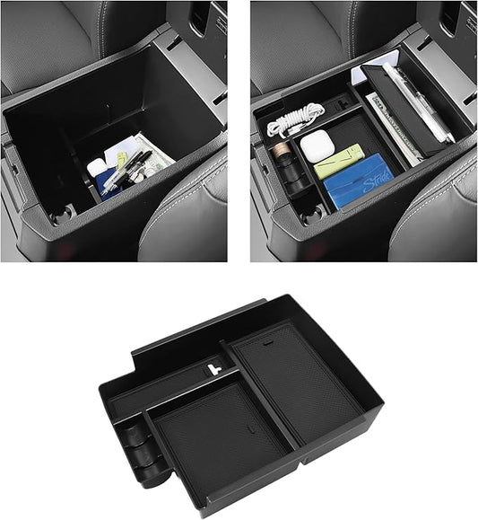 Hellet Center Console Hidden Box Organizer Compatible with Toyota 2010-2020 2021 2022 2023 2024 4Runner Interior Accessories Storage Box Tray Organizer