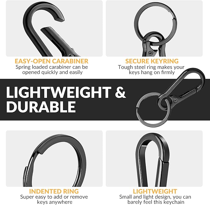 Rainspire Key Ring Keychain Keyrings Key Chain Holder Clip Key Organizer Key Chain Ring for Men and Women, 3 Pack