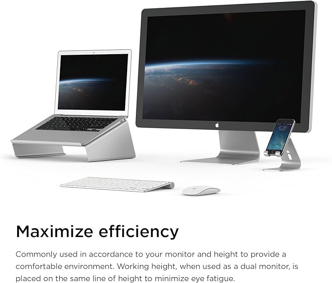 elago L4 Stand - [Desk Organization][Prevents Bad Posture][Natural Heat Sink] - for Laptop Computers (Silver)