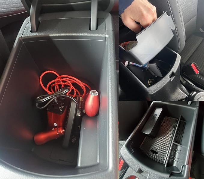 TACORBO Center Console Organizer Compatible with KIA Soul 2020 2021 2022 2023 2024 2025 Accessories Armrest Glove Box Secondary Storage, ABS Materials Insert Tray,Black