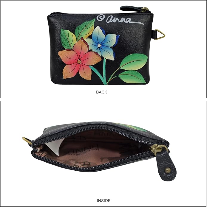 Anna by Anuschka Women's Hand Painted Leather Coin Pouch Purse