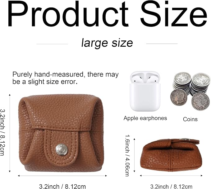 Cockatoo Genuine Leather Coin Pouch Change Holder, Mini Snap Pocket Wallet for Men Women (Verdant, Large)
