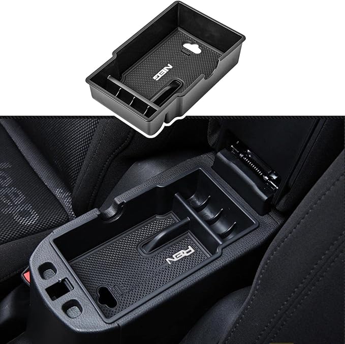 EDBETOS Center Console Organizer Tray Compatible with Renegade Accessories 2015-2019 2020 2021 2022 Armrest Glove Box Secondary Storage (White Trim)