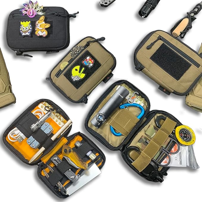 ROARING FIRE Picofire Pro EDC Pouch Organizer - Small Tool Pouch for Electronics, Cables, Flashlights,Multitool - with YKK Zippers, Water-Resistant 500D Nylon, Pocket pouch for men