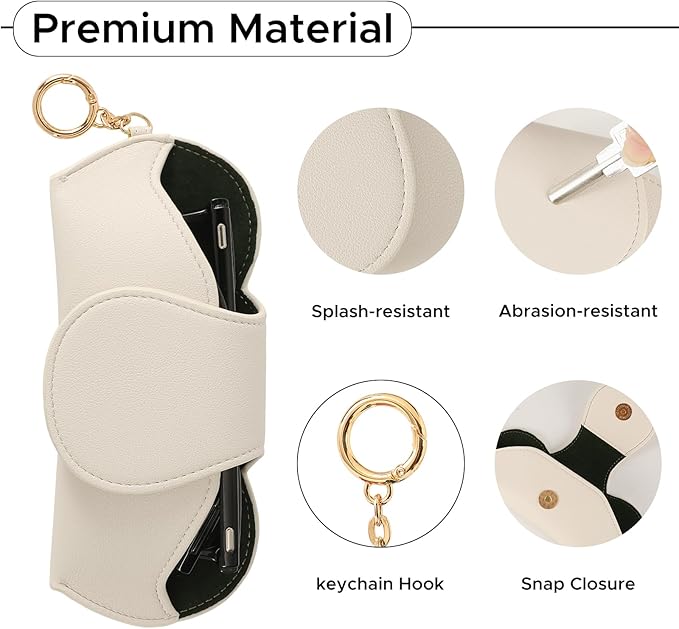 KINIVA Sunglasses Holder for Car Visor Faux Leather Glasses Case with Detachable Clips for Car Visor Automotive & Travel