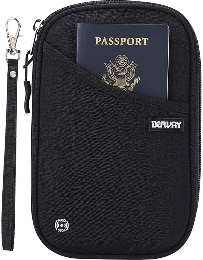 Passport Holder for Travel, Rfid Blocking Passport Wallet Travel Wallet Waterproof Case for Cards Passport Case, Travel Document Organizer Credit Cards Case Rfid Passport Holder for Travel