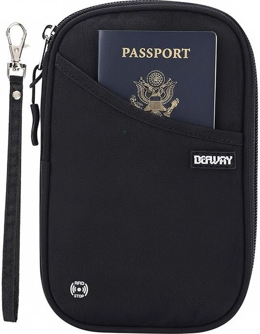Passport Holder for Travel, Rfid Blocking Passport Wallet Travel Wallet Waterproof Case for Cards Passport Case, Travel Document Organizer Credit Cards Case Rfid Passport Holder for Travel