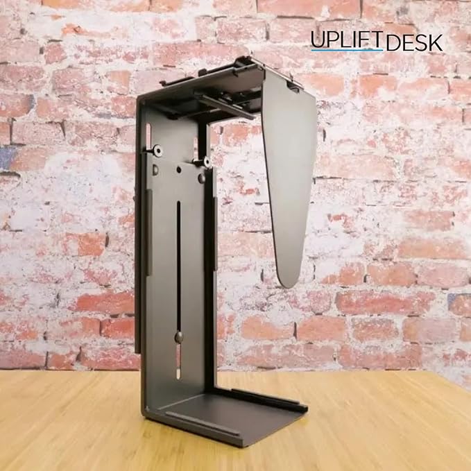 UPLIFTDESK Under Desk PC Mount ??Adjustable CPU Holder with 16" Slide-Out Track & 360° Swivel, 50 lb Capacity PC Holder, Fits Most Desktop Towers and Standing Desks
