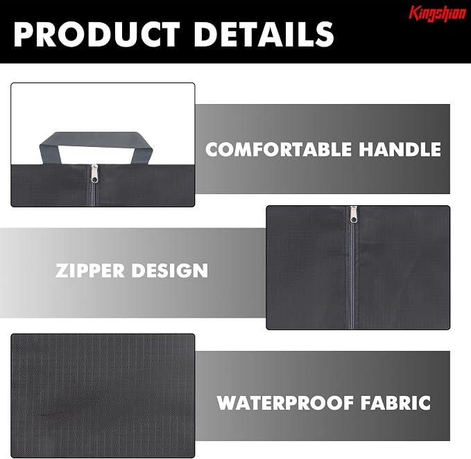 5 Pack Travel Shoe Storage Bags, Waterproof Nylon Organizer Pouches with Zipper & Handle for Luggage, Suitcase, Closet (Black) – Dustproof Shoe Bags for Travel, Home Organization