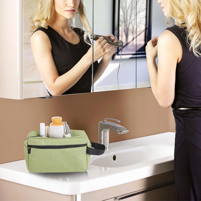 Icramsy Travel Toiletry bag Toiletry bag for women men Hanging Cosmetic bag Travel accessories for Women Men (Grass green)