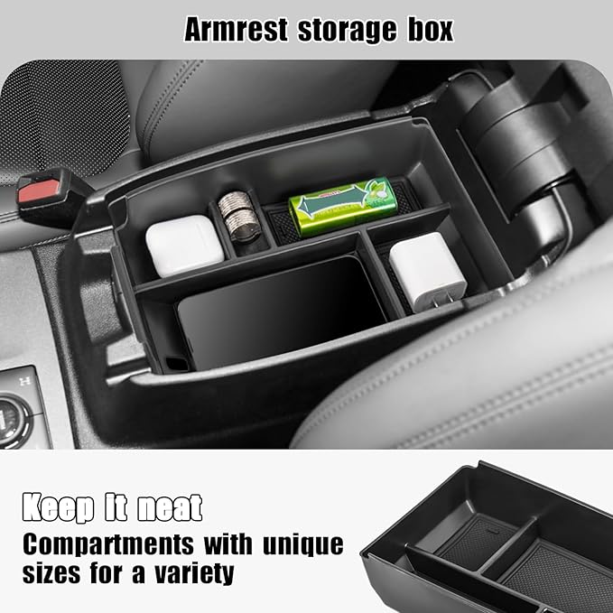 Center Console Organizer Tray Compatible with Ford Escape 2020-2026 and Bronco Sport 2021-2026 Armrest Storage Box Secondary Insert Storage Tray Interior Accessories