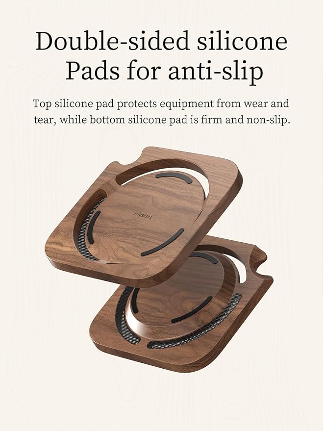 Hagibis Mac mini Stand, Black Walnut Desktop Stand Dustproof Laptop Holder Cooling Heat Disspation Mount for Mac mini M4 Pro 2024 (MMP04)