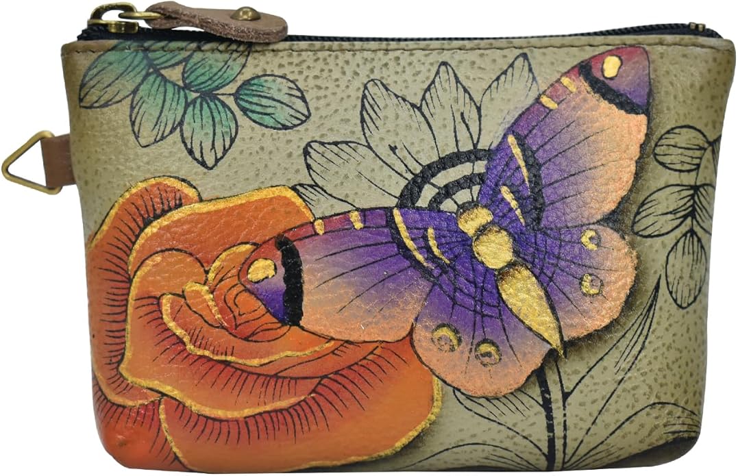 Anna by Anuschka Women's Hand Painted Leather Coin Pouch Purse