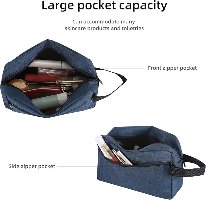 Icramsy Travel Toiletry bag Toiletry bag for women men Hanging Cosmetic bag Travel accessories for Women Men (Navy blue)