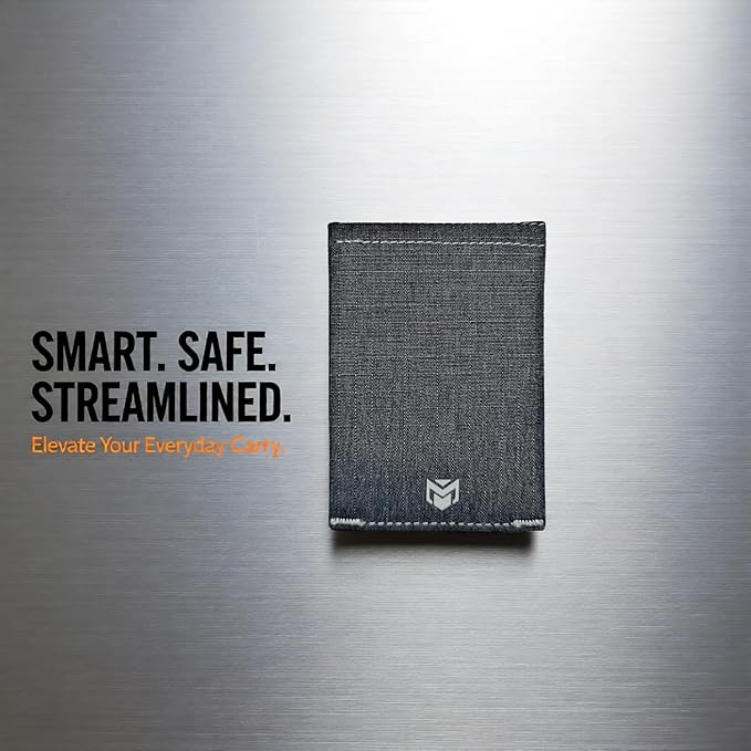 Minimalist RFID Blocking Slim Wallet for Men – Waterproof Microfiber Front Pocket Bifold Card Holder – Holds 10 Cards & Cash (Graphite Edition)