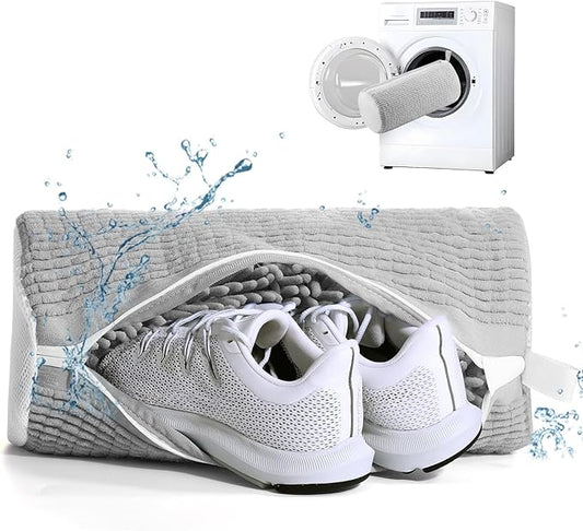Aship Shoe Washing Machine Bag, Laundry Shoe Bag for Washer and Dryer - Reusable Shoe Cleaning Bag for Sneakers,Tennis Shoes, 360° Deep Cleaning With Self-locking Zipper for All Shoe Sizes - Gray,1PC