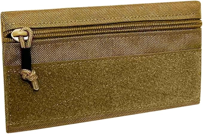 Tactical Admin Zipper Pouch with Hook and Loop, Carry On Bag Insert EDC Organizer Utility Storage Pocket Wallet for Snack Backpack Accessories Chest Ring