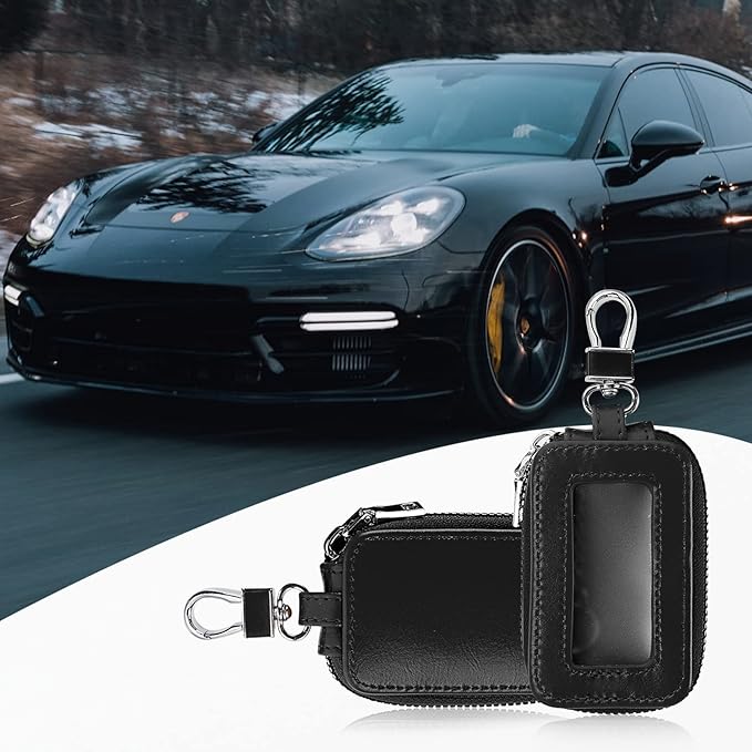 2 Pieces Leather Car Key Chain Case Holder Car Key Case Key Fob Protector Car Key Fob Cover Case