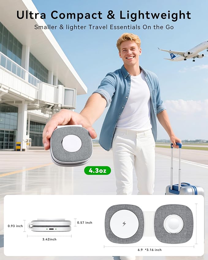 Charging Station for Apple Multiple Devicesï¼? in 1 Foldable Wireless Charger for Magnetic Wireless Charger Station Travel Charging Pad for Apple iPhone 17 16 15 14 13 12 Series& Apple Watch& Airpods