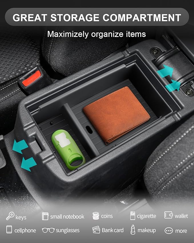 CDEFG for 2025 2026 Mitsubishi Outlander Sport Center Console Organizer for 2021-2025 2026 Mitsubishi Outlander Sport Accessories Middle Console Organizer Armrest Storage Box Coin Holder