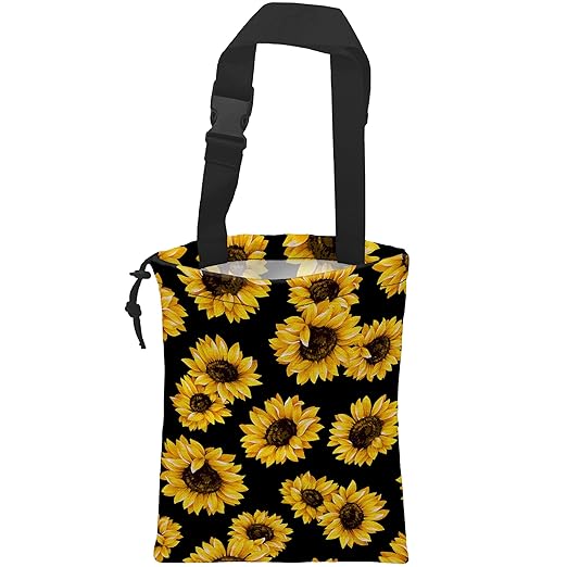 Car Trash Bag Sunflower Car Garbage Bag Hanging Car Trash Can for Back Seat with Drawstring