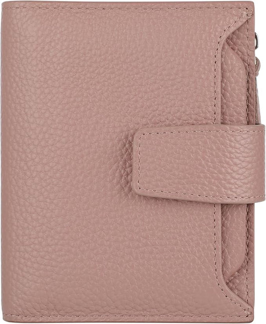 Lavemi Small Compact Women Wallet RFID Blocking Genuine Leather Bifold Purse with ID Windows
