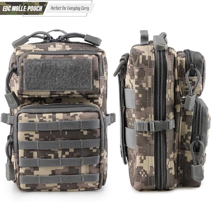 LIVANS Tactical Molle Utility Pouch, EDC Tool Pouch Tactical Phone Pouches Mini Waist Pouches Medical EDC IFAK Pack Mini Design of 3-Day Backpack