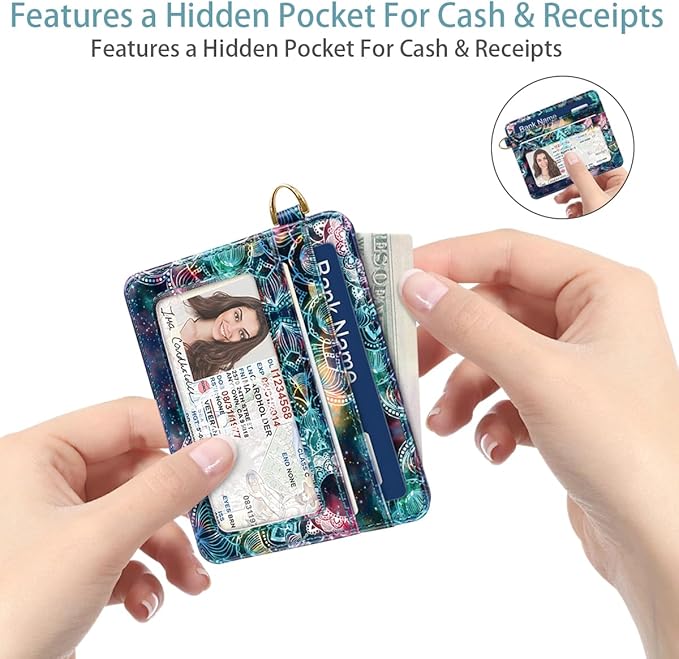 Slim Minimalist Front Pocket RFID Blocking Credit Card Holder Small Wallet Cute Card Cases for Women,Mandala