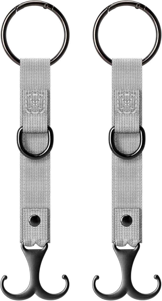 IronSeals 2 Pack Headrest Hooks for Car Seat, Heavy Duty Metal Utility Seat Hooks for Car Seat Organizer, Car Clips for Hanging Bag, Purse