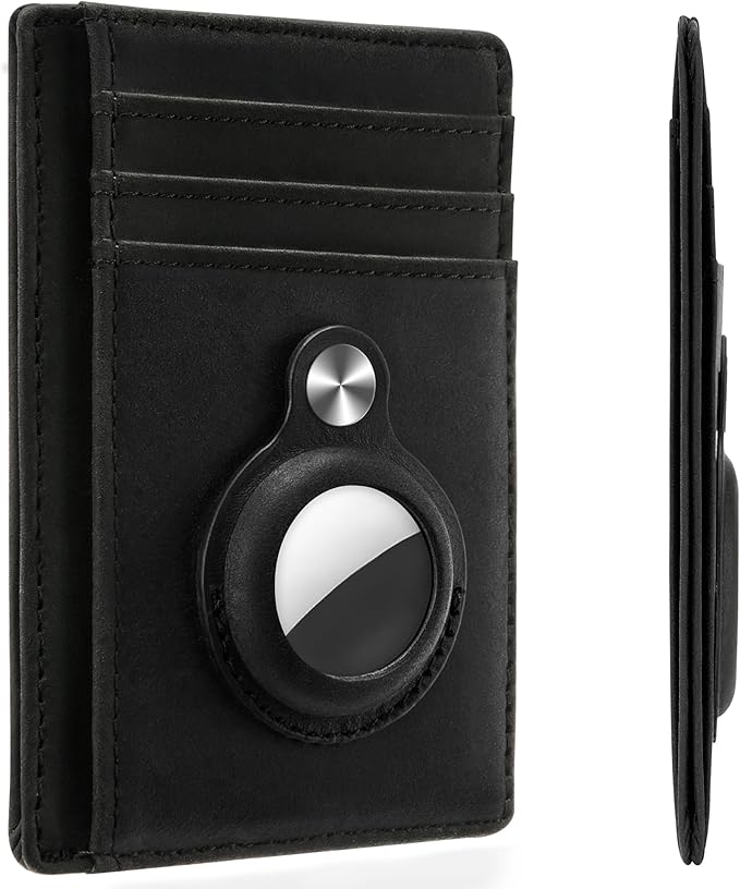 Hawanik Slim Minimalist Front Pocket Air Tag Wallet, RFID Blocking Card Holder Wallet with Airtag Holder