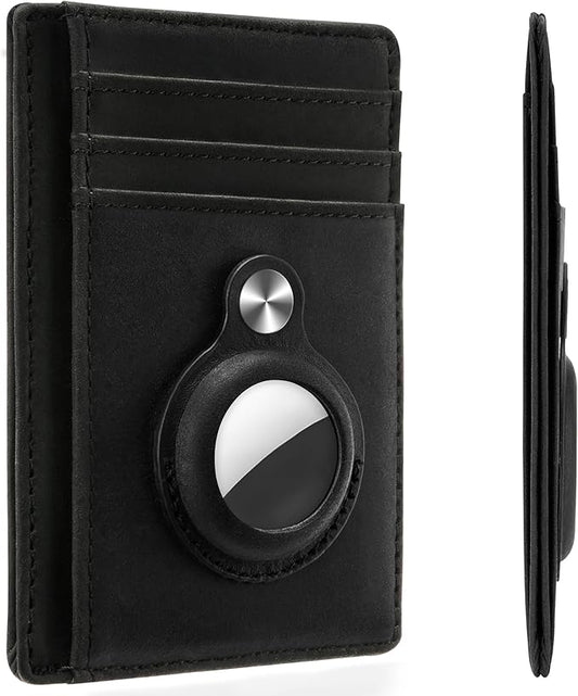 Hawanik Slim Minimalist Front Pocket Air Tag Wallet, RFID Blocking Card Holder Wallet with Airtag Holder