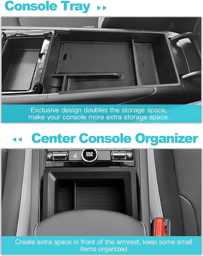 CDEFG 2Pcs for 2025 2026 Kia K5 Center Console Organizer, 2025 2026 K5 Accessories, K5 Middle Console Organizers Armrest Storage Box
