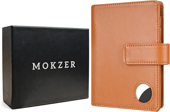 Passport Holder Wallet Cover Case for Women and Men,RFID Blocking,Passport Case with AirTag Slot,Travel Accessories (Brown)