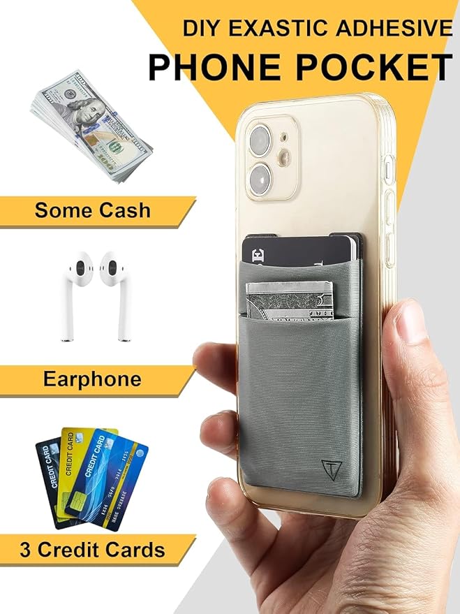 TOYFID Credit Card Holder Wallet for Mens - Metal Slim Minimalist Cards Holder with Stretch Money Pocket - RFID Blocking&Ultralight Small Wallet