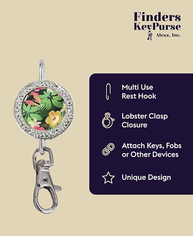 Women’s Bag Charm Key Finder, Car Keychain Hook, Cute Purse Organizer & Tote Bag Accessories, Gifts for Mom - Bling