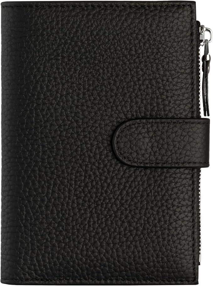 Passport wallet and Card Slot Combo RFID Blocking Slim Leather Travel Passport Wallet for Men and Women with Zippered Coins Pocket Passport holder,Black